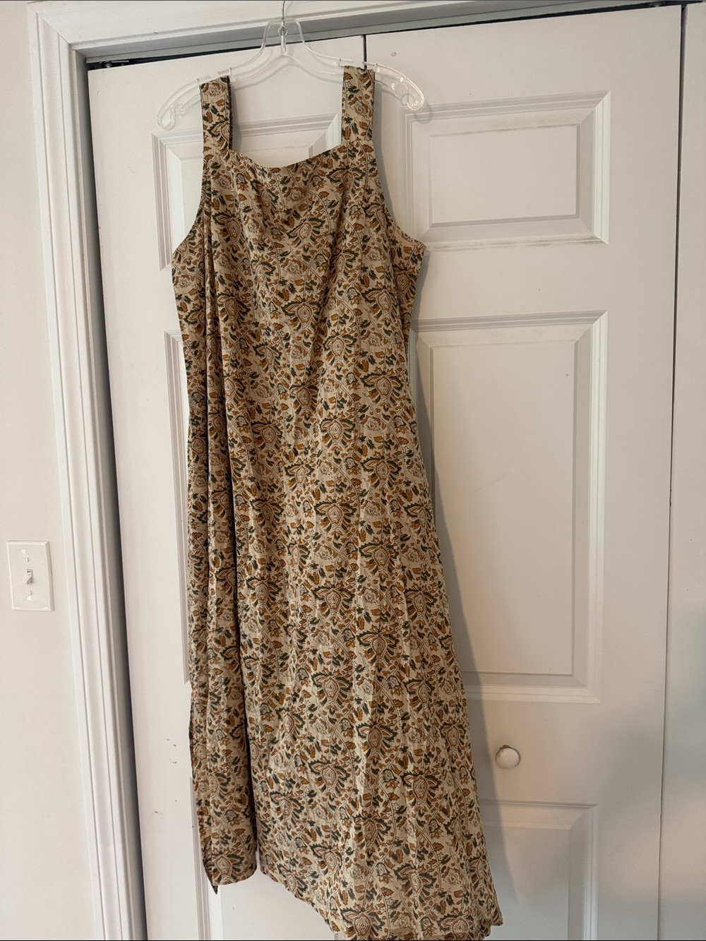 J. Jill Beige Floral-Print Maxi Dress